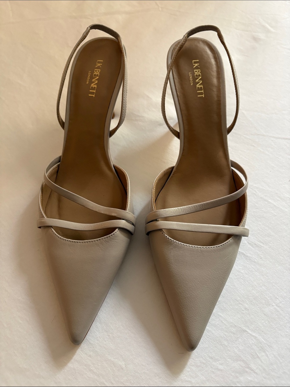 LK Bennett Neutral Taupe Pointed Slingback Pumps
